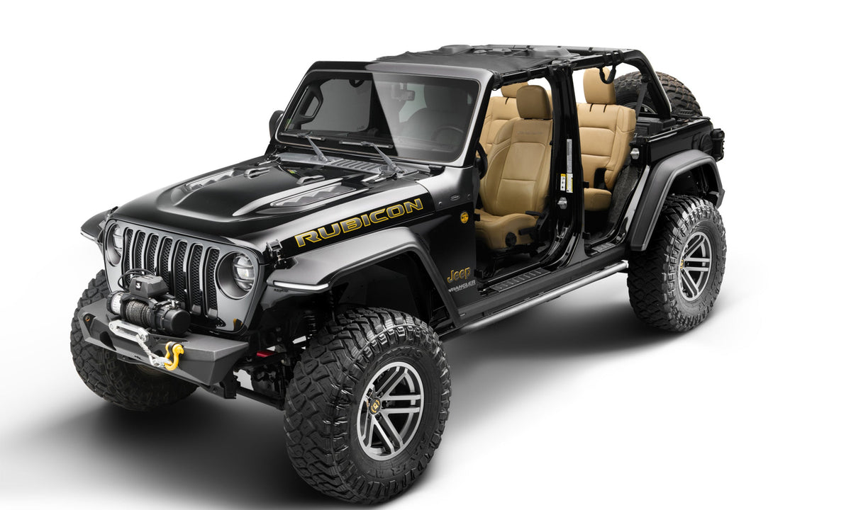 Bushwacker JEEP TRAIL ARMOR ROCKER PANEL 2018-2021 JEEP WRANGLER(JL) RUBICON ROCKER PANEL SILL PLATE COVER 2-DOOR BLACK TEXTURED