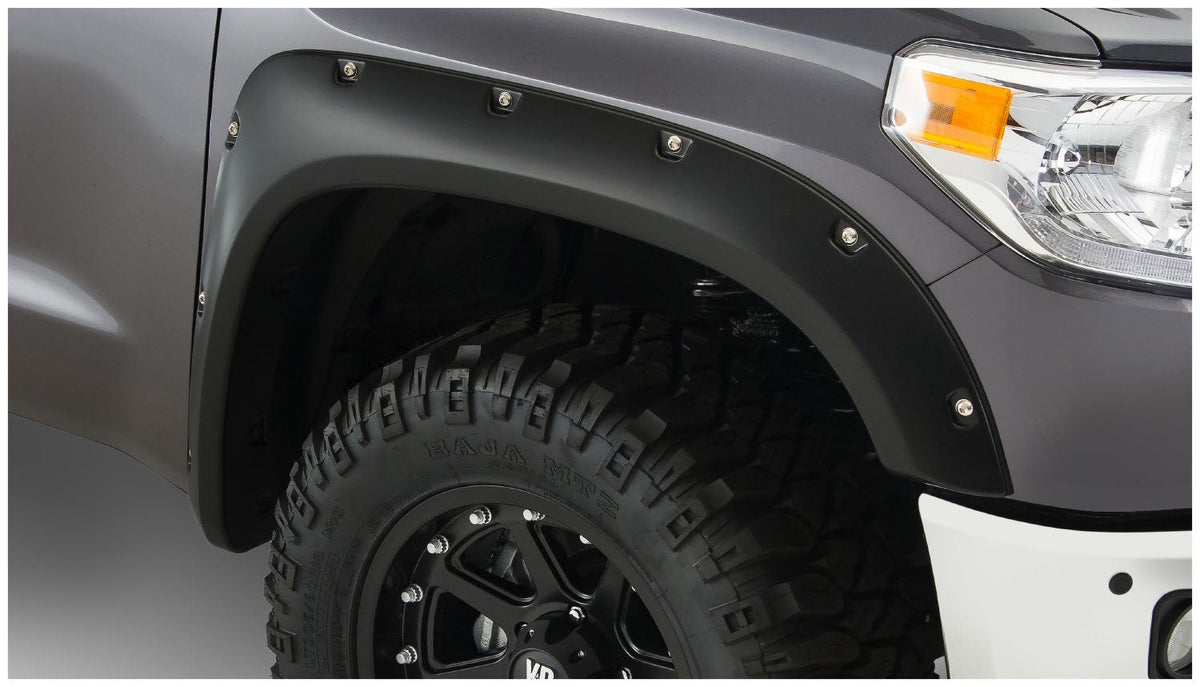 Bushwacker FENDER FLARES POCKET STYLE 2PC 2014-2018 TOYOTA TUNDRA FACTORY MUDFLAPS MUST BE REMOVED BLACK