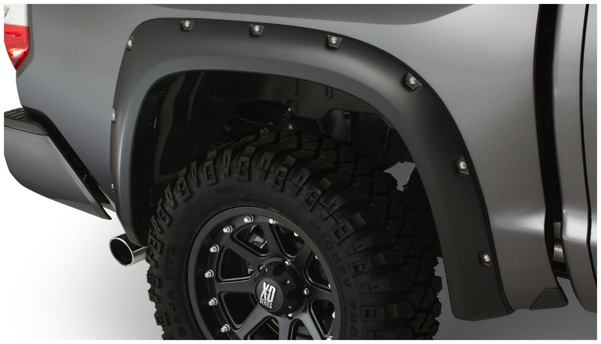 Bushwacker FENDER FLARES POCKET STYLE 2PC 2014-2018 TOYOTA TUNDRA 66.7/78.7/97.6in BED MUST REMOVE FACTORY MUDFLAPS BLACK