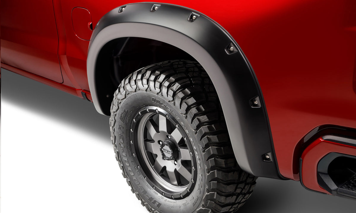 Bushwacker FF POCKET STYLE 2PC REAR 2019-2021 CHEVROLET SILVERADO 1500 BLACK SMOOTH POCKET RIVET