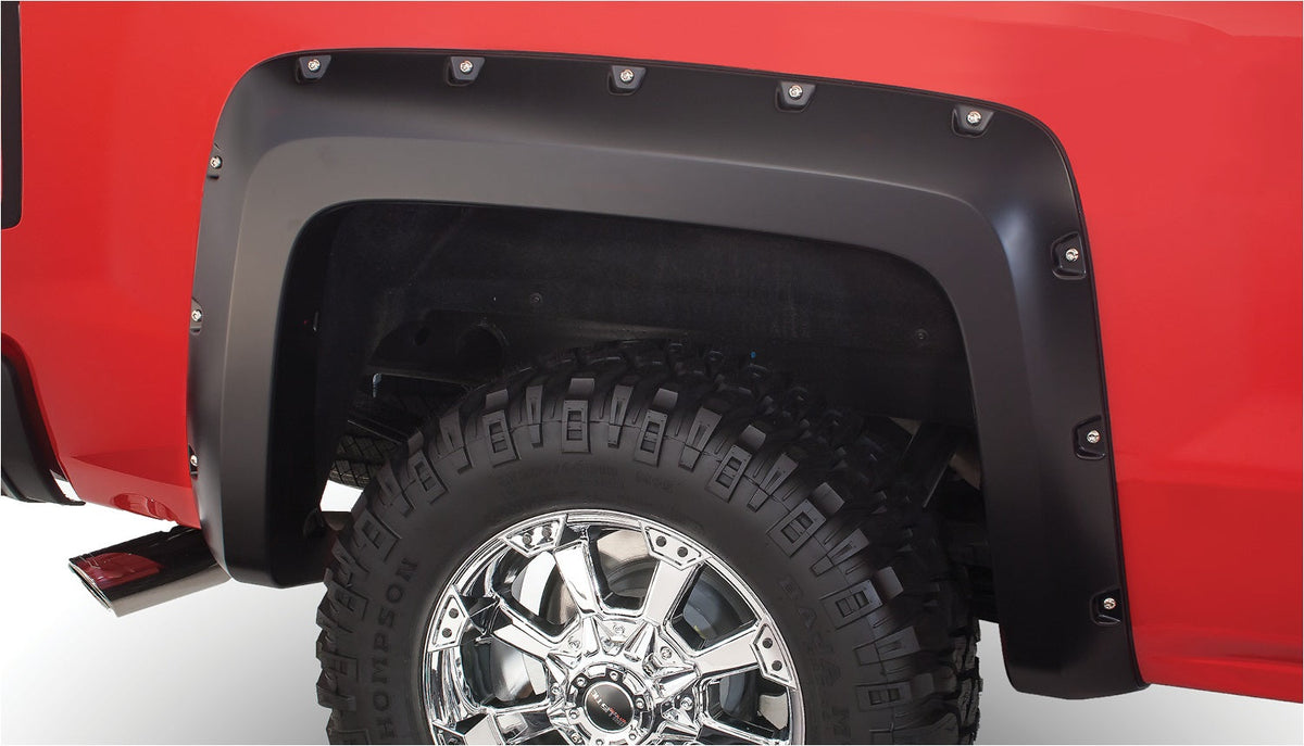 Bushwacker FENDER FLARES POCKET STYLE 2PC 2014-2018 CHEVROLET SILVERADO 1500 69.3in BED BLACK