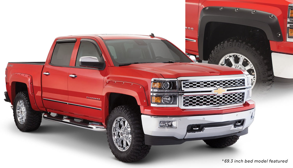 Bushwacker FENDER FLARES POCKET STYLE 4PC 2014-2018 CHEVROLET SILVERADO 78.8/97.8in BED BLACK