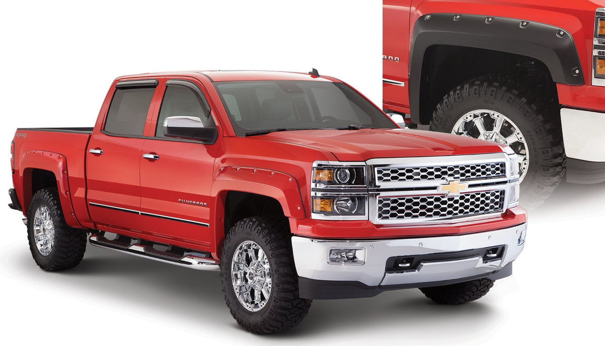 Bushwacker FENDER FLARES POCKET STYLE 4PC 2014-2018 CHEVROLET SILVERADO 1500 BLACK