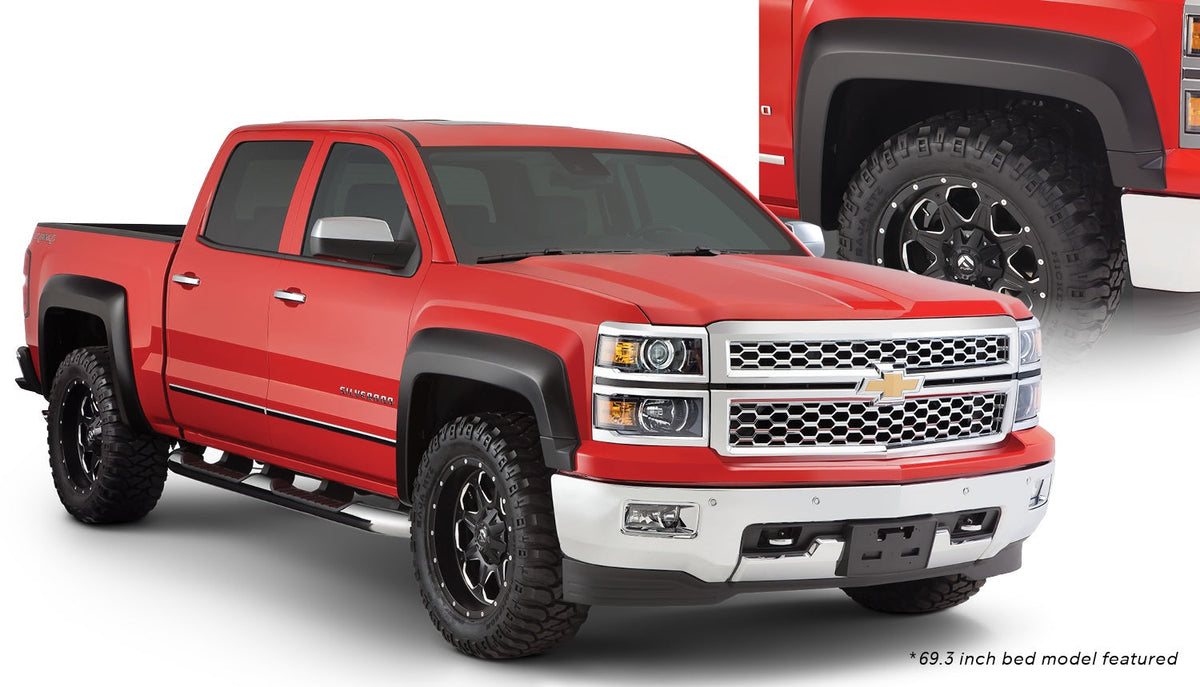 Bushwacker FF EXTEND-A-FENDER STYLE 4PC 2014-2018 CHEVROLET SILVERADO 1500/3500 2500 HD 78.8/97.8in BED BLACK