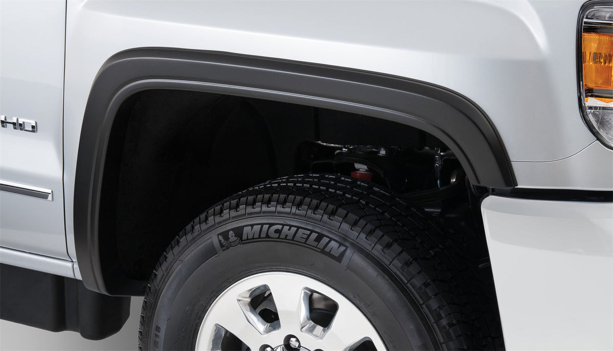 Bushwacker FENDER FLARES OE STYLE 4PC 2015-2018 GMC SIERRA 2500 HD 3500 78.8/97.6in BED FACTORY MUDFLAPS MUST BE REMOVED BLACK