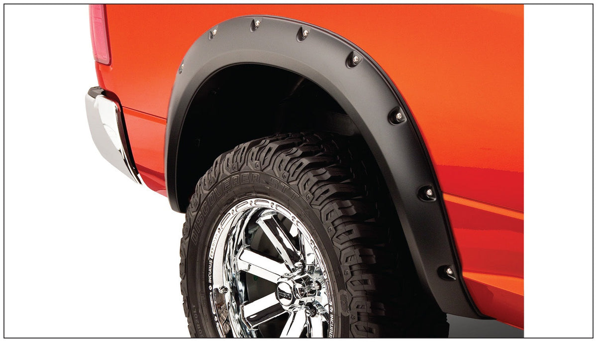Bushwacker FENDER FLARES POCKET STYLE 2PC 2009-2018 DODGE RAM 1500 2010-2018 DODGE RAM 1500/2500/3500 67.4/76.3/96.3IN BED EXCLUDES R/T AND REBEL MODEL BLACK