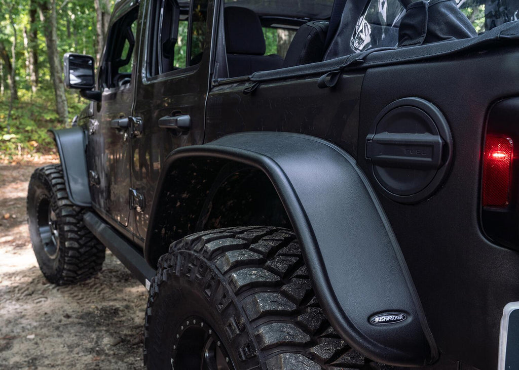 Bushwacker FF JEEP FLAT STYLE 4PC 2018-2021 JEEP WRANGLER(JL) SPORT 2-DOOR BLACK TEXTURED FLAT