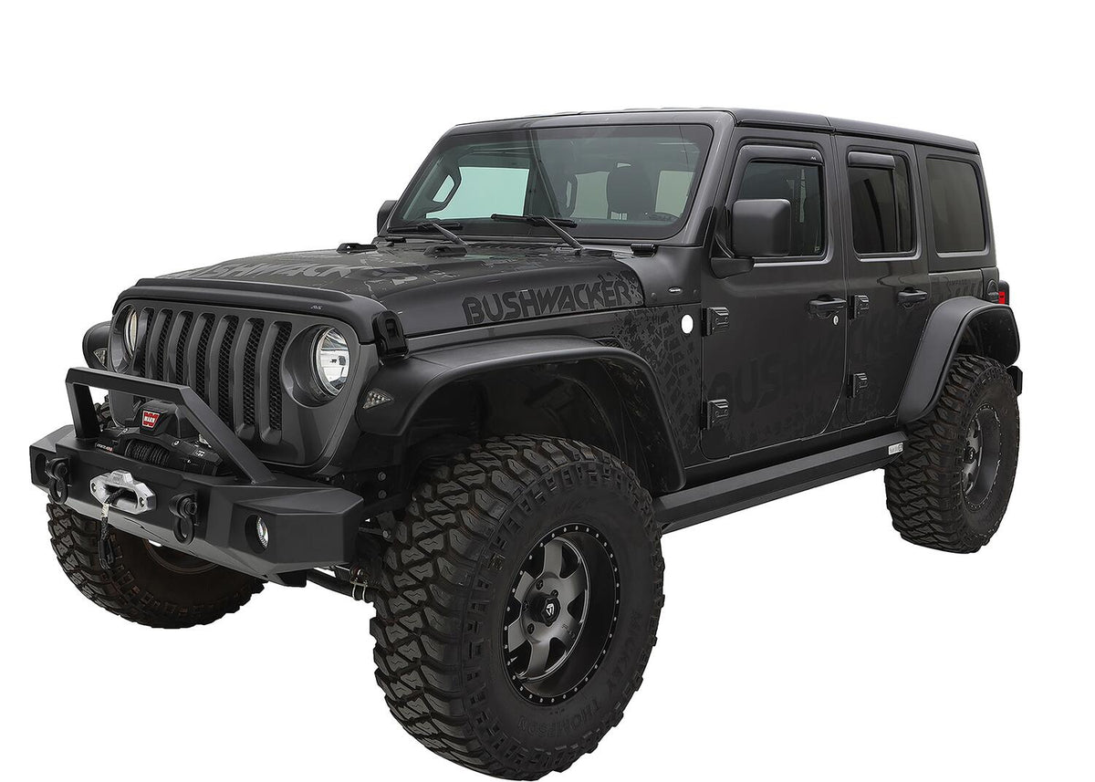 Bushwacker FF JEEP FLAT STYLE 4PC 2018-2021 JEEP WRANGLER(JL) SPORT 2-DOOR BLACK TEXTURED FLAT