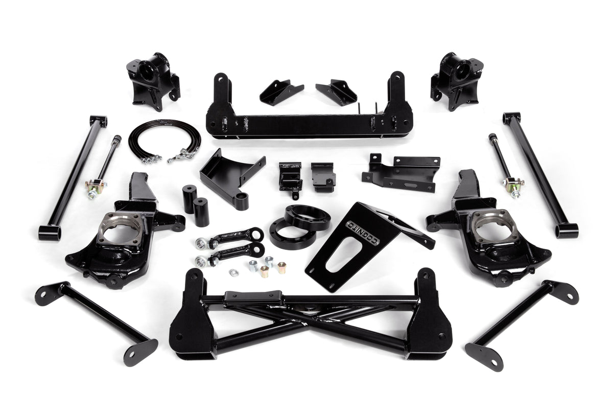 Cognito 7-9 Inch Non-Torsion Bar Drop Front Suspension Lift Kit For 11-19 Silverado Sierra 2500HD 3500HD 4WD Non-Stabilitrak
