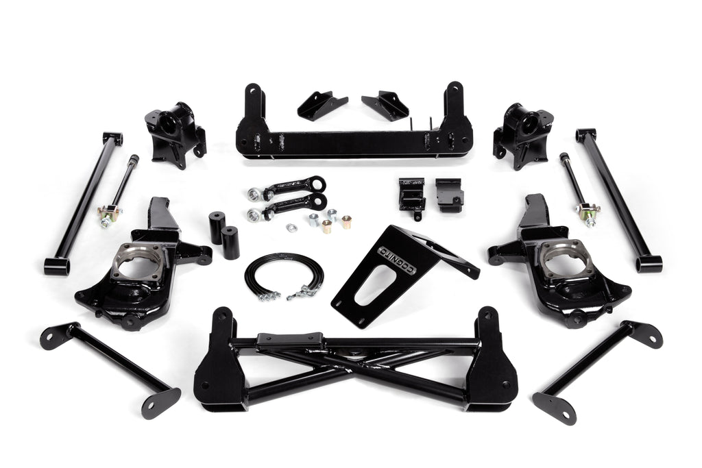 Cognito 7-9 Inch Non-Torsion Bar Drop Front Suspension Lift Kit For 11-12 Silverado Sierra 2500HD 3500HD 2WD Non-Stabilitrak