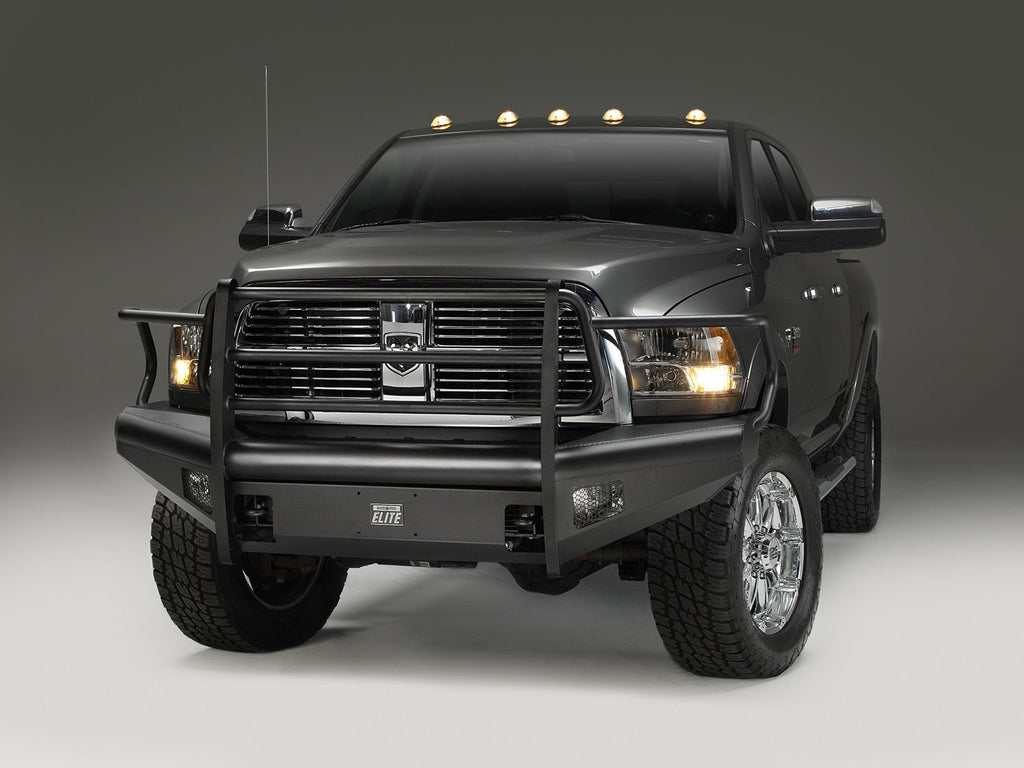 Fab Fours 2006 2009 Dodge HD Front ELITE Ranch Bumper w Full Guard (2500 - 5500) w Tow Hooks