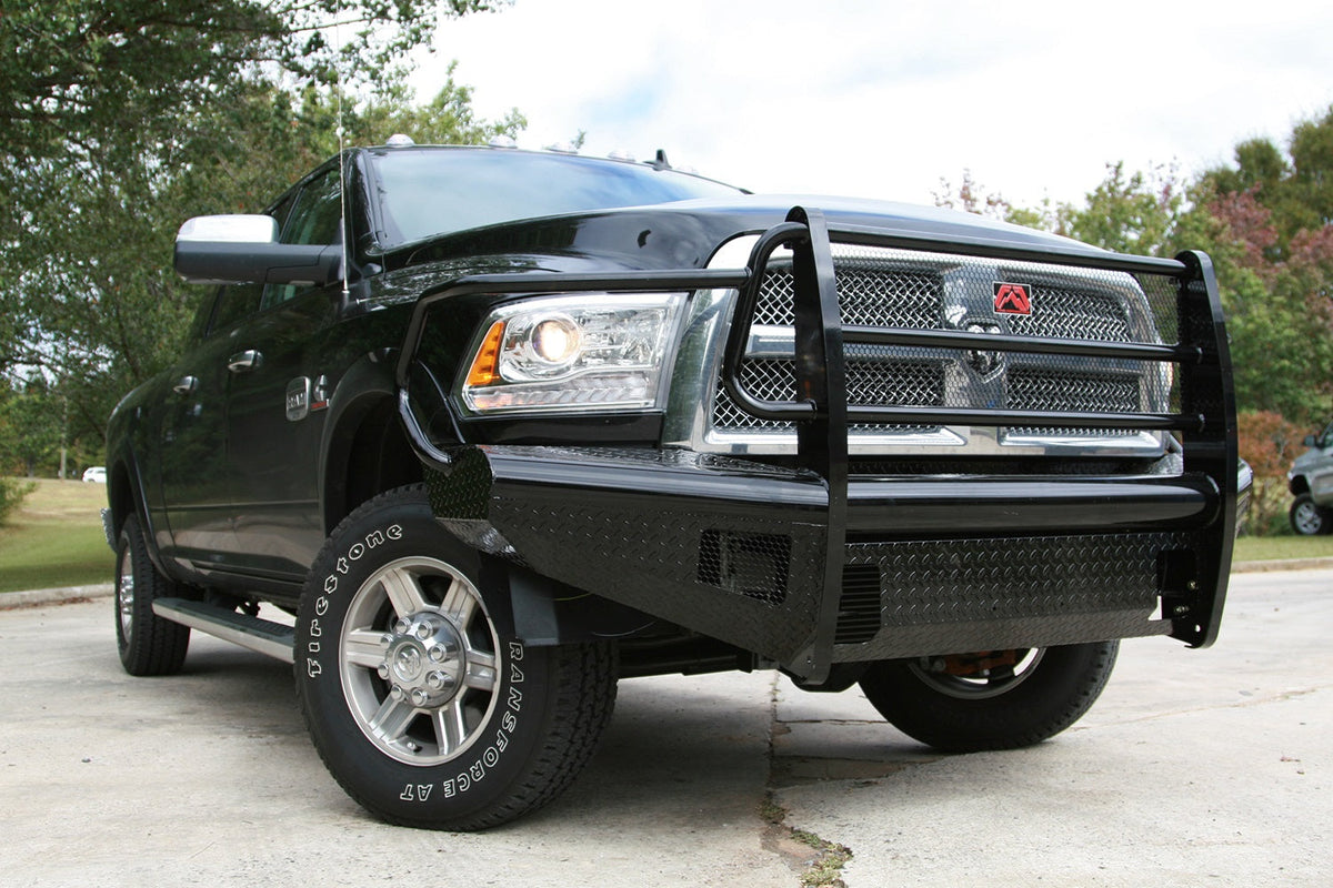 Fab Fours 2006 2009 Dodge HD Front Ranch Bumper w Full Guard (2500 - 5500) w Tow Hooks