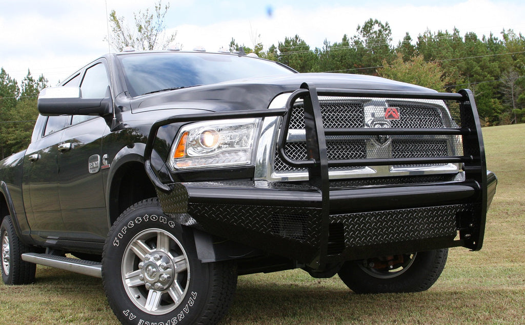 Fab Fours 2006 2009 Dodge HD Front Ranch Bumper w Full Guard (2500 - 5500) w Tow Hooks