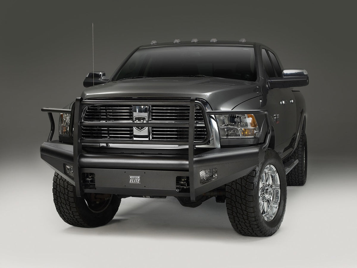 Fab Fours 2010 2018 Dodge HD Front ELITE Ranch Bumper w Full Guard (2500 - 5500) w Tow Hooks