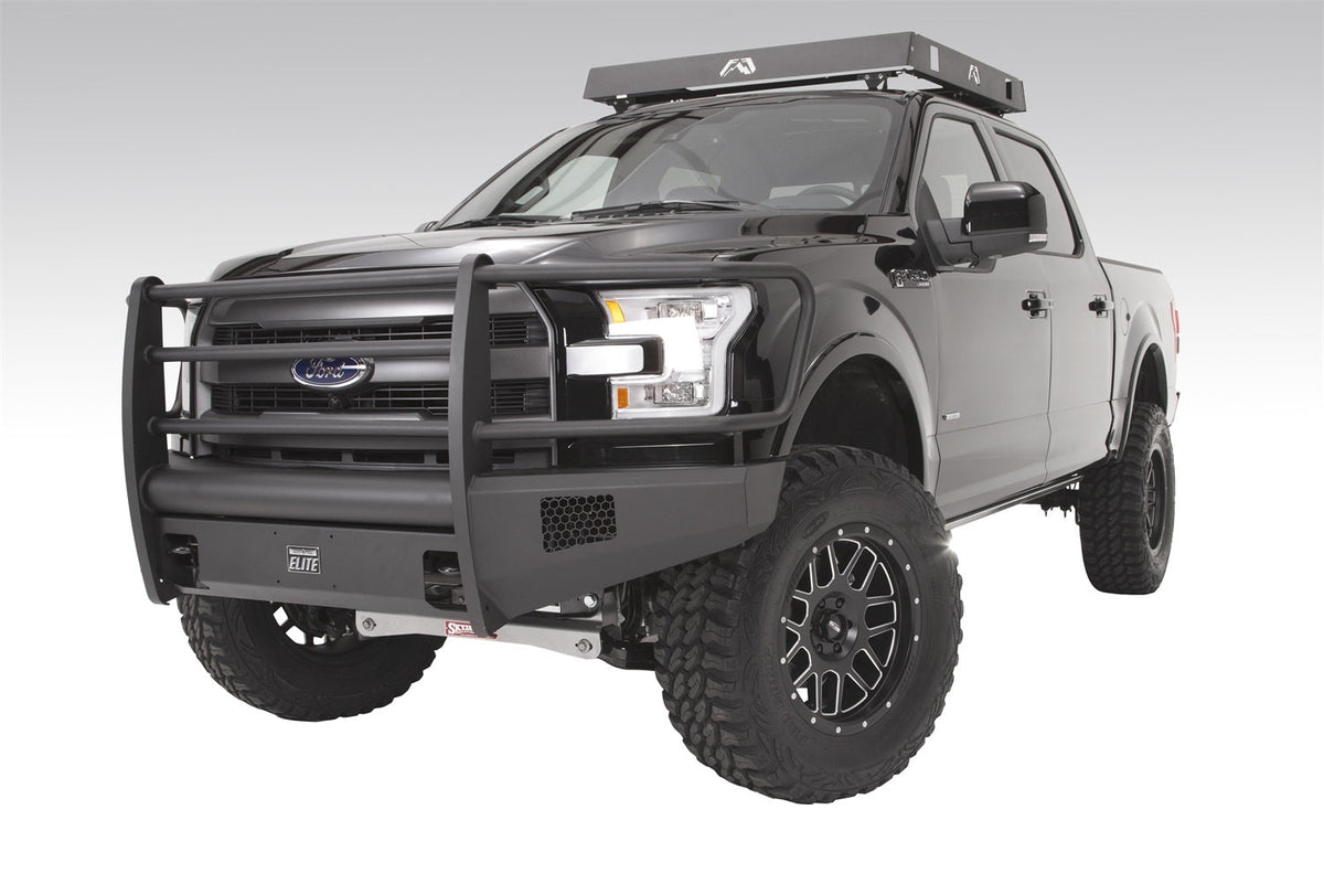 Fab Fours 2015 2017 Ford F150 BS ELITE Full Grill Guard w Tow Hooks
