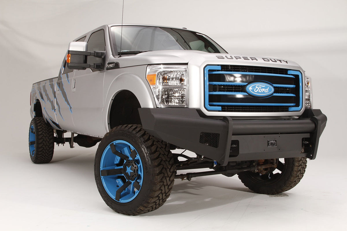 Fab Fours 2011 2016 Ford Super Duty Front ELITE Ranch Bumper w No Guard (F250 - F550) w Tow Hooks