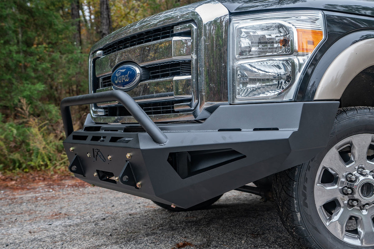 Fab Fours 2011 2016 Ford SD F250-F550 Red Steel front w pre-runner guard