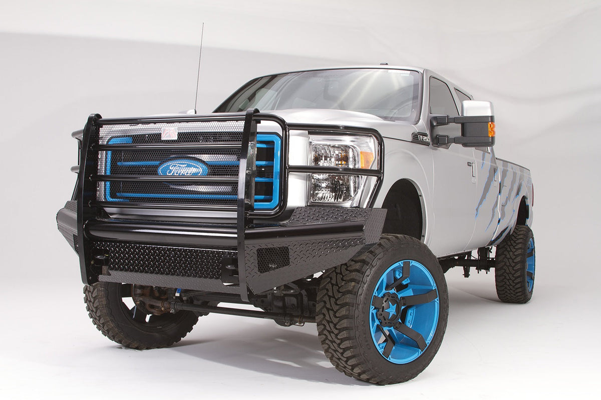 Fab Fours 1999 2004 Ford Super Duty Front Ranch Bumper w Full Guard (F250 - F550) w Tow Hooks