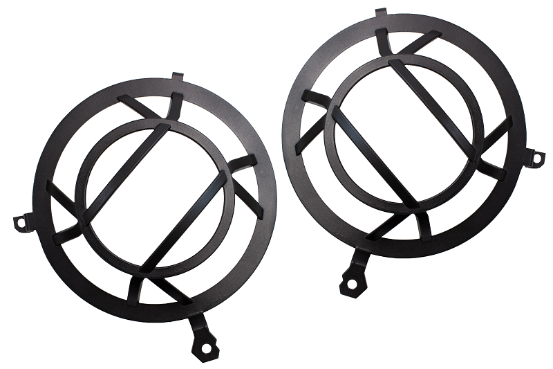 Fishbone FISHBONE JL Headlight Guards - Cast Aluminum - Black Powder Coated