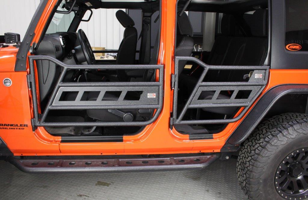 Fishbone FISHBONE Jeep Wrangler JK Steel Half Tube Door Steel Textured Black Powder Coat Fits 07-17 JK 4-Door