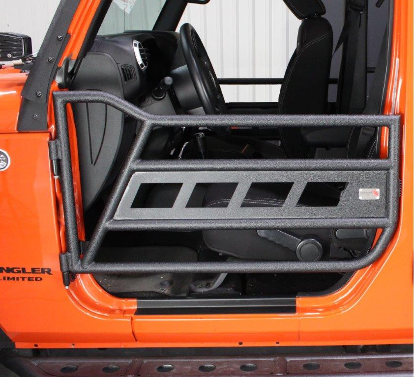 Fishbone FISHBONE Jeep Wrangler JK Steel Half Tube Door Steel Textured Black Powder Coat Fits 07-17 JK 2 Door