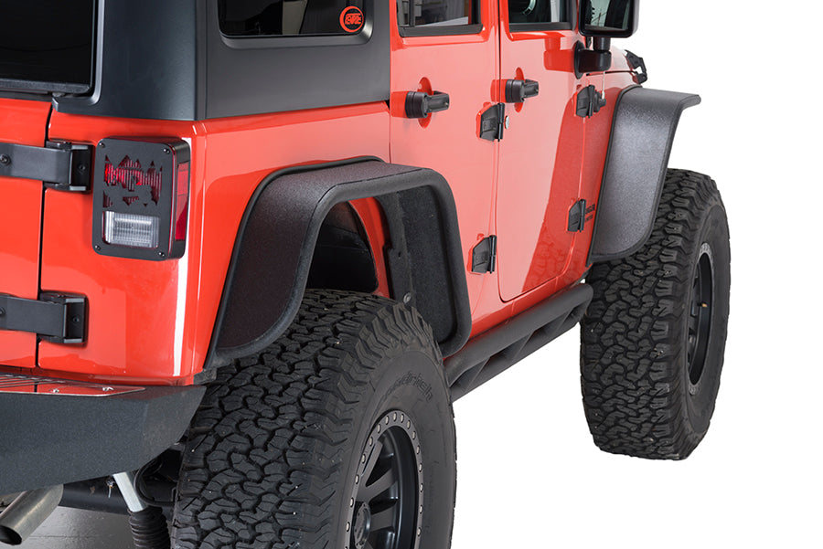 Fishbone FISHBONE Set of 4 JK Fenders Aluminum Textured Black Powder Coat Fits 07-17 JK