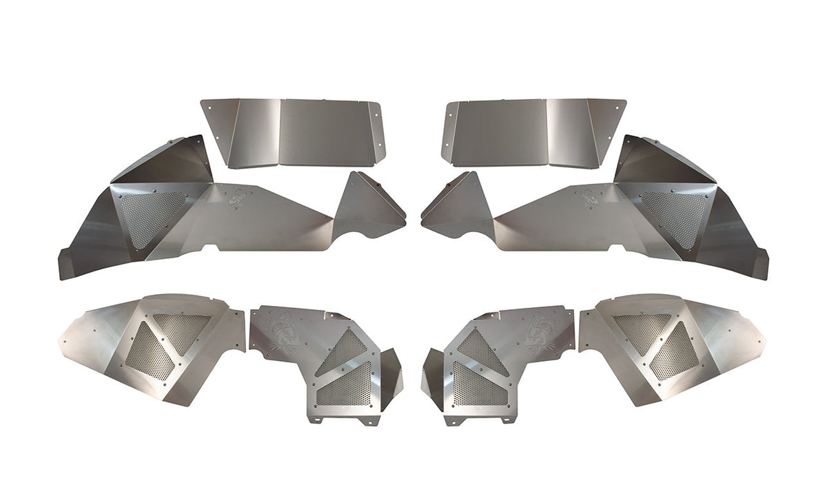 Fishbone Offroad Jeep JL Inner Fenders For 18-Current Wrangler JL Front/Rear Set of 4 Aluminum Raw Fishbone Offroad