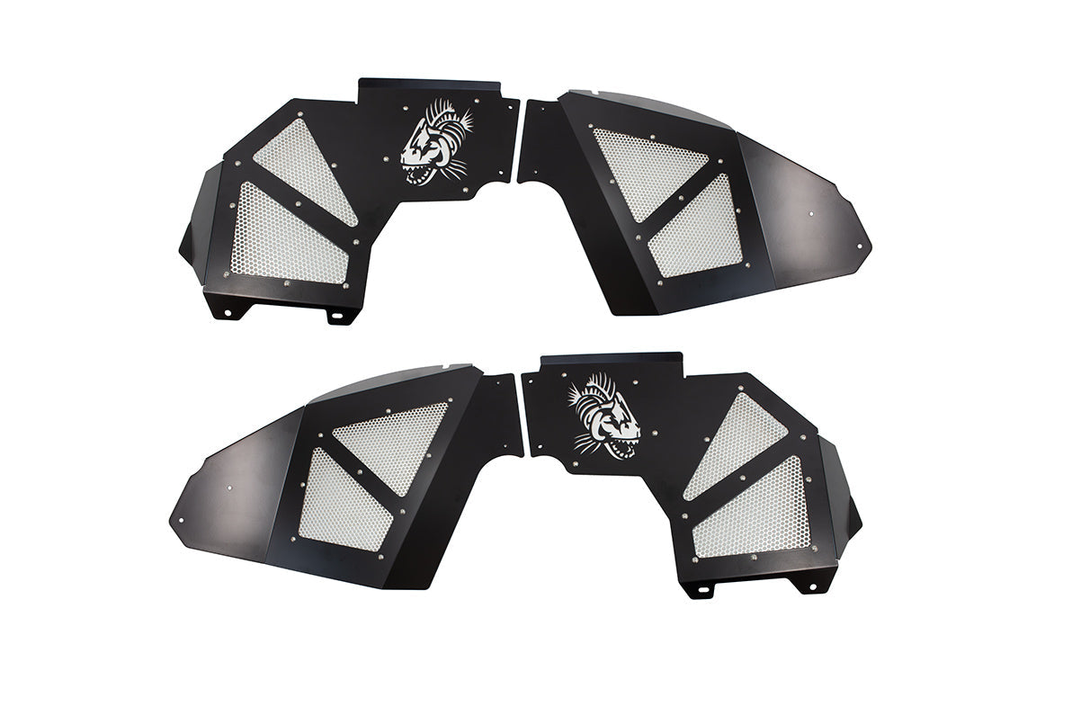 Fishbone FISHBONE JL JT Front Inner Fenders - Black - Aluminum - Pair