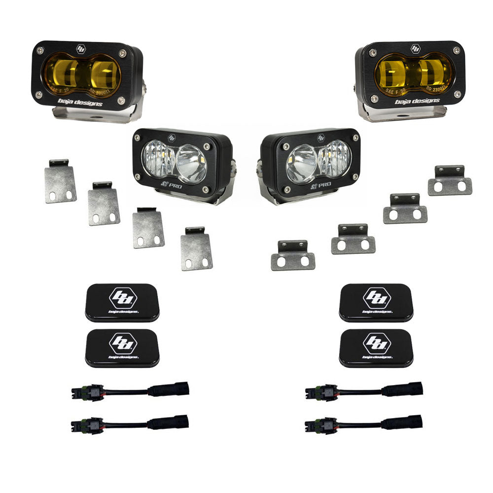 Baja Designs S2 SAE Amber S2 Pro Fog Pocket Kit Fits 21-26 Ford Raptor