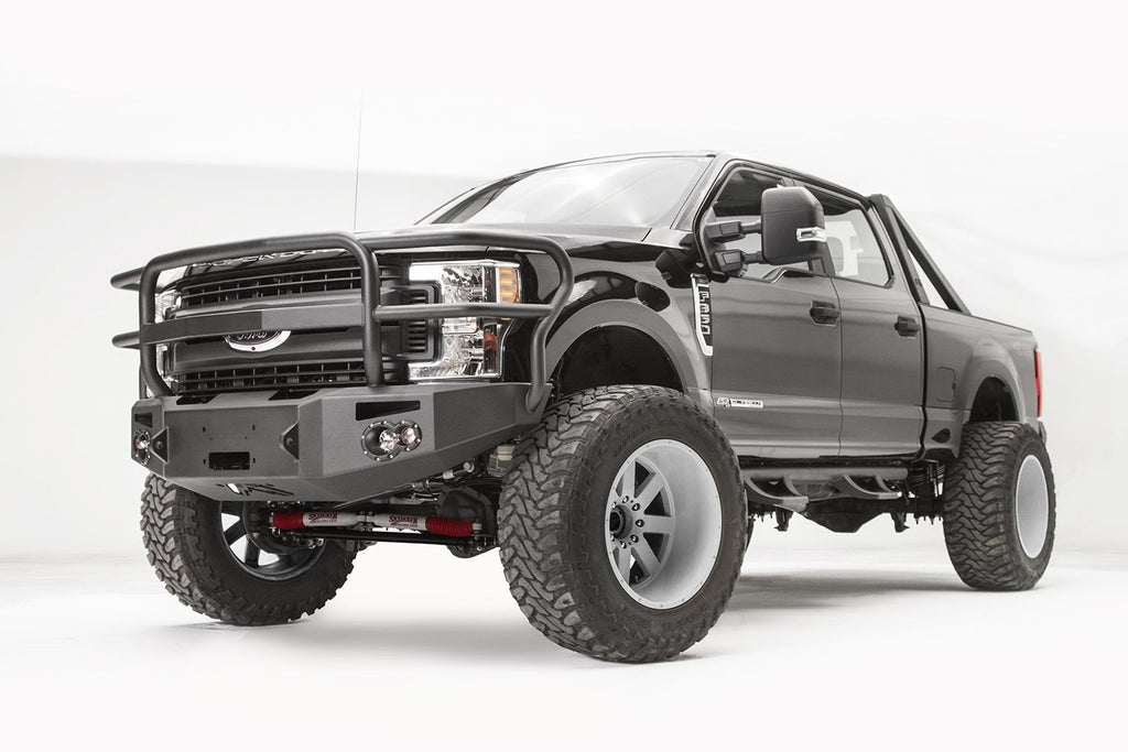Fab Fours 2017 2022 Ford Super Duty F250-F350 Winch Bumper w Full Grill Guard Bare