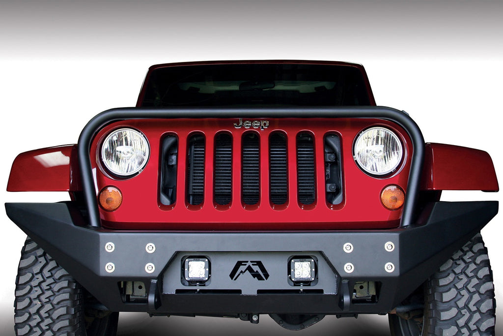 Fab Fours 2007 2018 Jeep JK FMJ Full Width Winch Bumper with grill guard