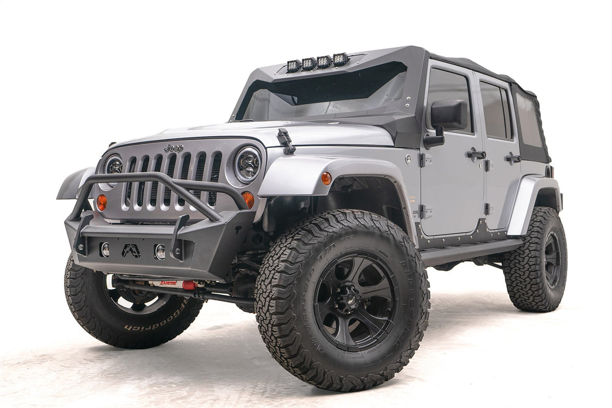 Fab Fours 2007 2018 Jeep JK Stubby w Pre-runner guard Bare