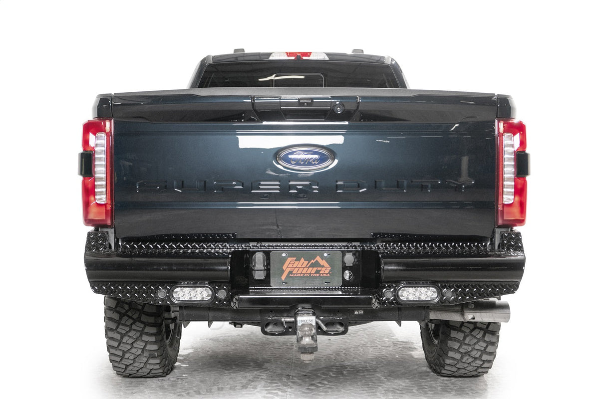 Fab Fours 2023 2026 Ford Super Duty F250-F350 Black Steel Rear Bumper