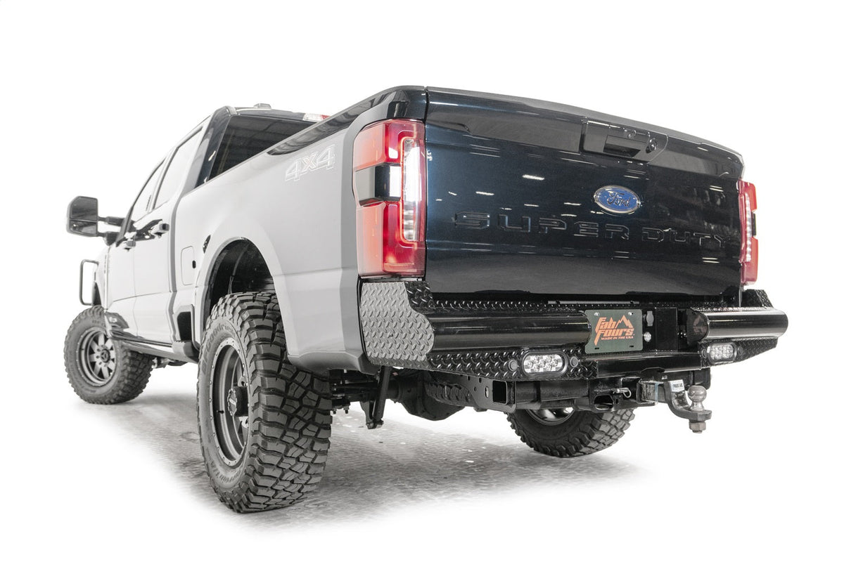 Fab Fours 2023 2026 Ford Super Duty F250-F350 Black Steel Rear Bumper