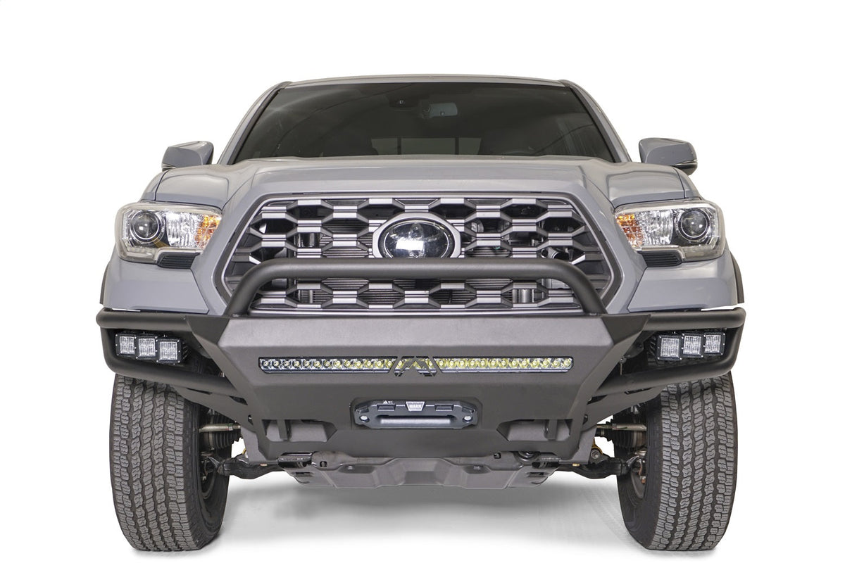 Fab Fours 2016 2023 Tacoma Hybrid Front Winch Bumper with Pre-Runner Guard Bare
