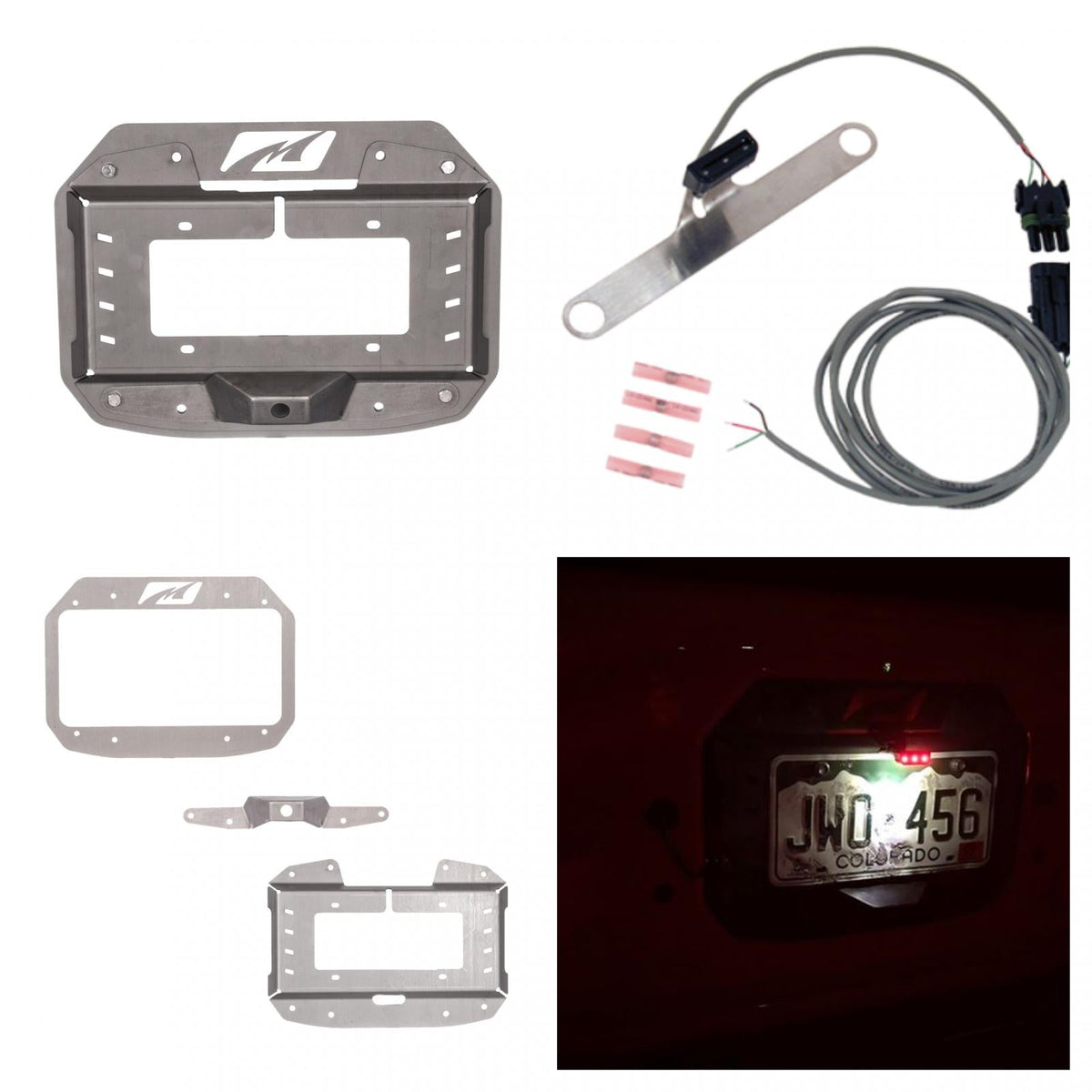 Motobilt Jeep JL Spare Tire Delete Tag Mount and Tag Light 2018-Present Wrangler JL Motobilt