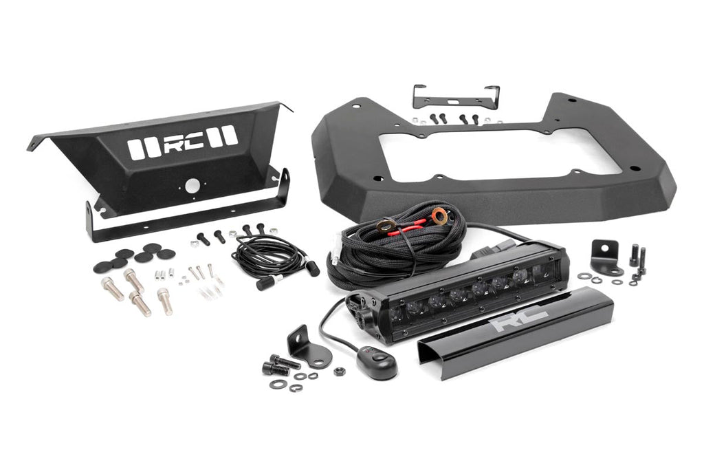 Rough Country Spare Tire Carrier Delete 8 Inch BLK Ser LED Jeep Wrangler JL (18-24)
