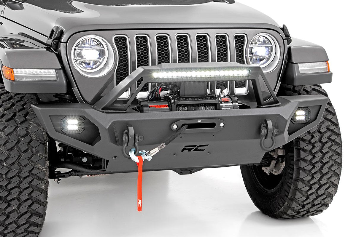 Rough Country Front Winch Bumper Jeep Gladiator JT Wrangler JK JL Wrangler Unlimited