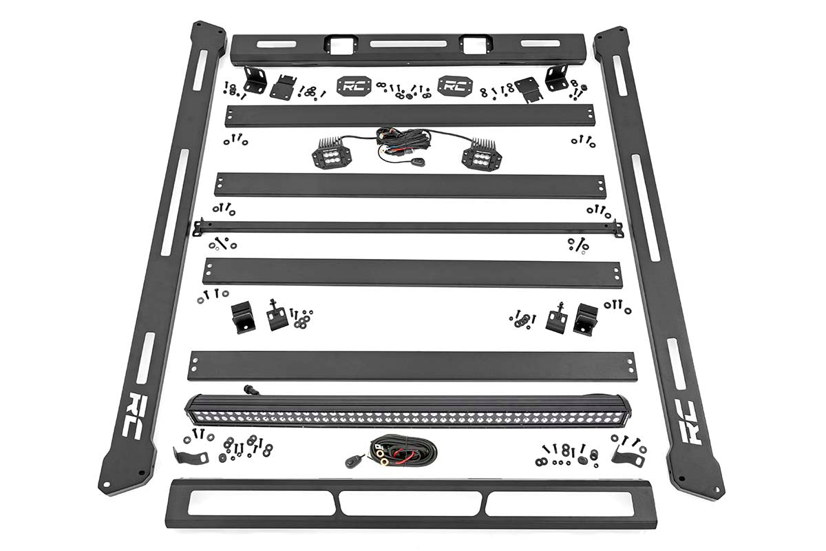 Rough Country Roof Rack Black Series Lights Jeep Wrangler JK Wrangler Unlimited (07-18)