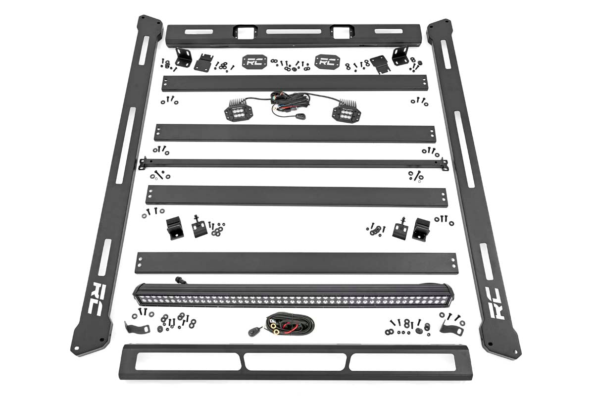 Rough Country Roof Rack Black Series Lights Jeep Wrangler JL (18-26) Wrangler Unlimited (18-26)
