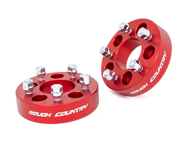 Rough Country 1.5 Inch Wheel Spacers 5x4.5 Red Jeep Cherokee XJ Comanche MJ Wrangler TJ