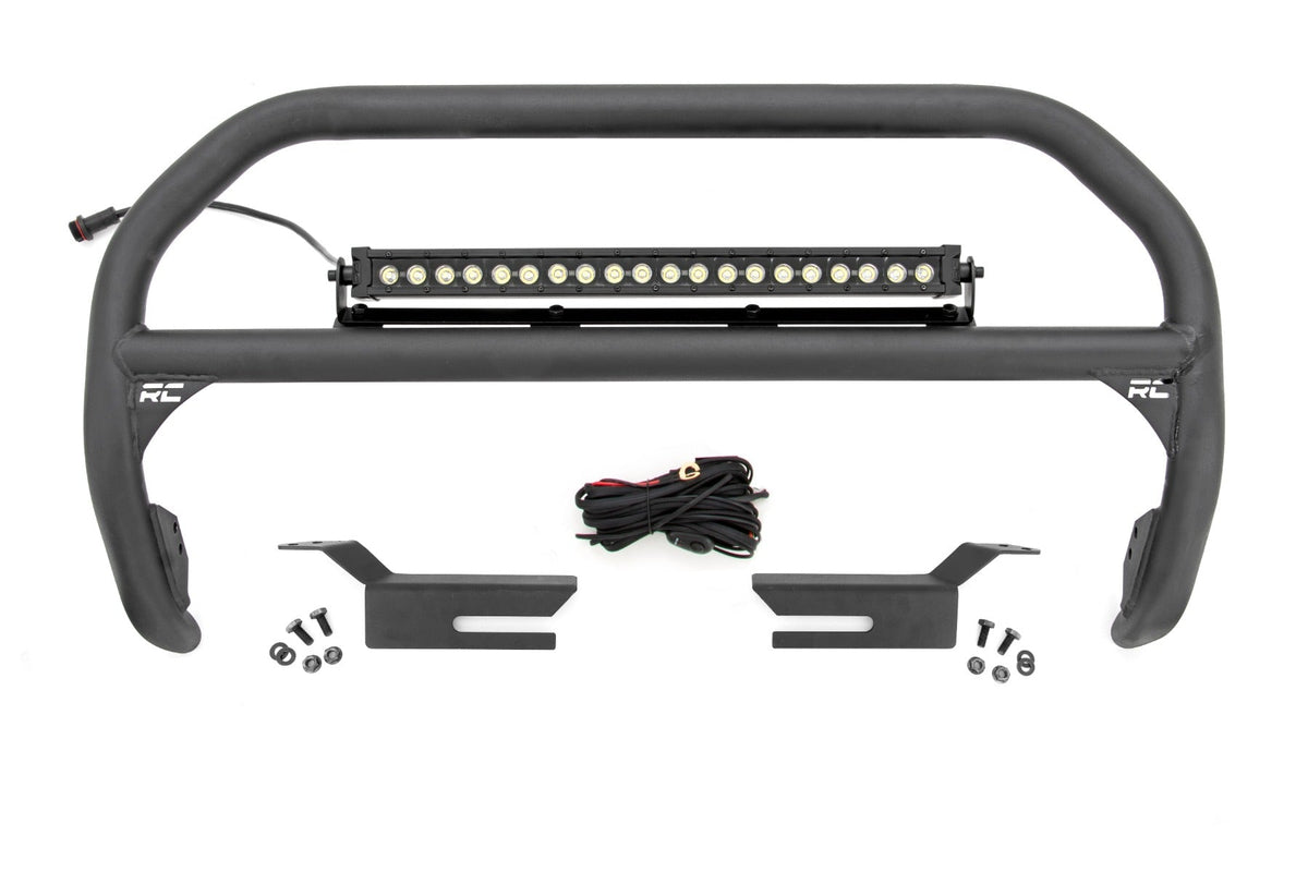Rough Country Nudge Bar 20 Inch BLK DRL Single Row LED Ford Bronco 4WD (2021-2026)