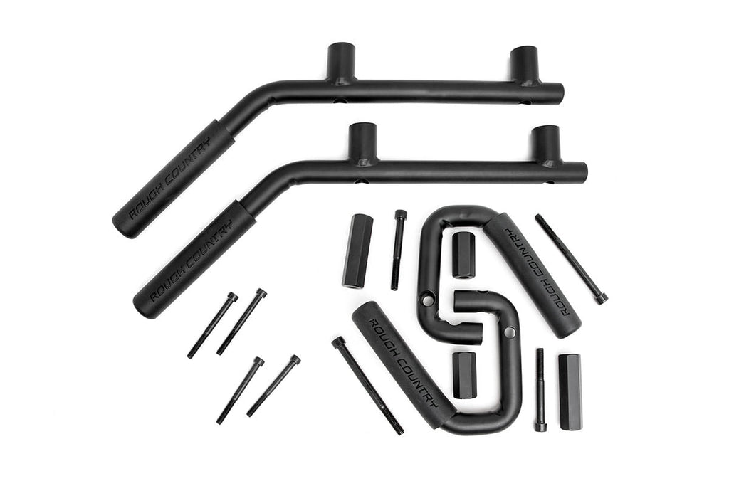Rough Country Grab Handles Steel FR RR Black Jeep Wrangler JK Wrangler Unlimited (07-18)