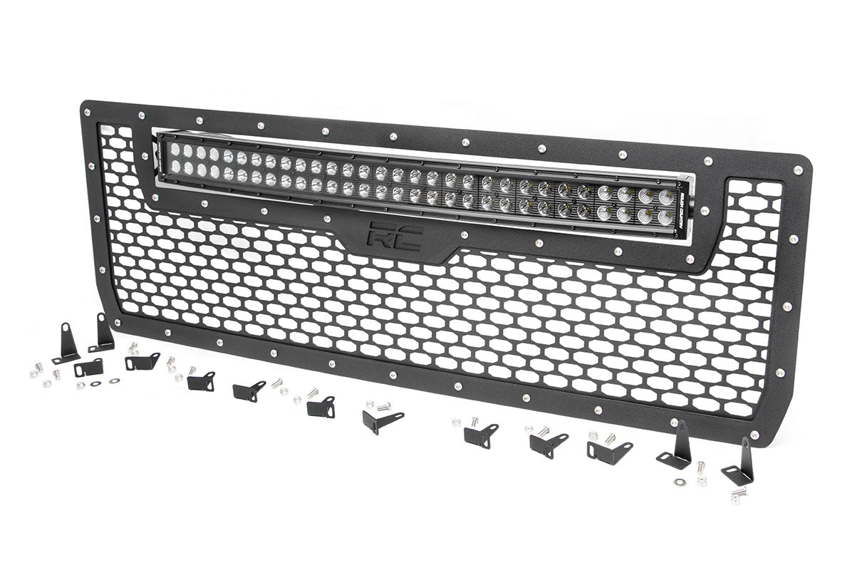 Rough Country Mesh Grille 30 Dual Row LED Black GMC Sierra 1500 2WD 4WD (2014-2015)