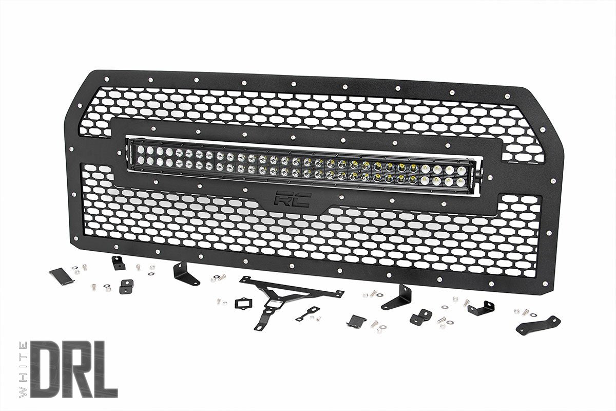 Rough Country Mesh Grille 30 Dual Row LED Black Ser Ford F-150 2WD 4WD (2015-2017)
