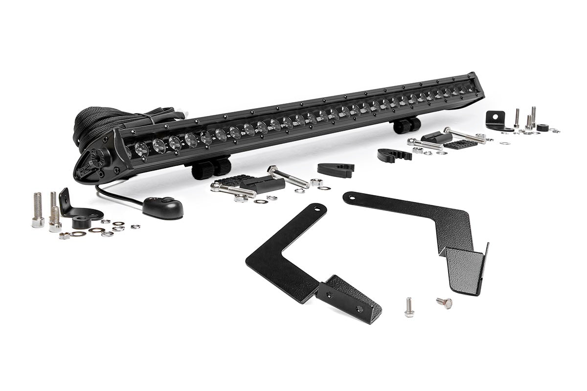 Rough Country LED Light Kit Lower Grille Mount 30 Black Single Row Toyota Tacoma (16-23)