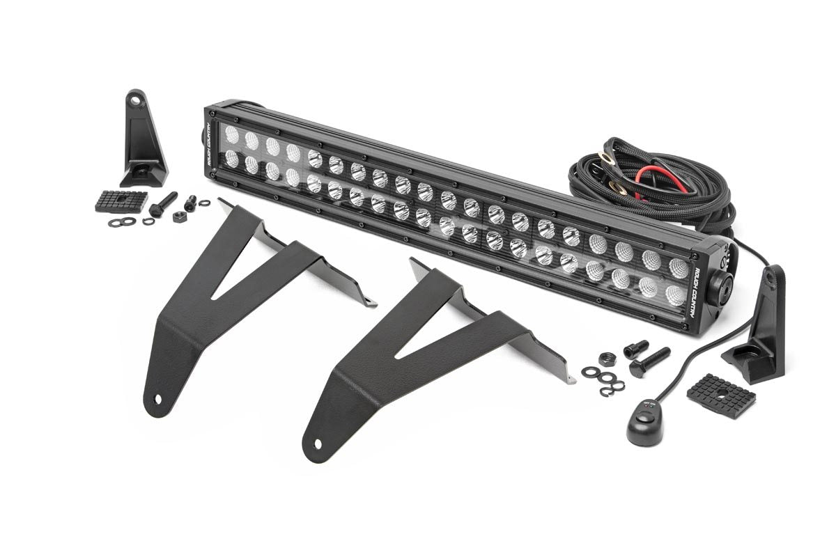 Rough Country LED Light Kit Bumper Mount 20 Black Dual Row Ram 1500 2WD 4WD (19-24)