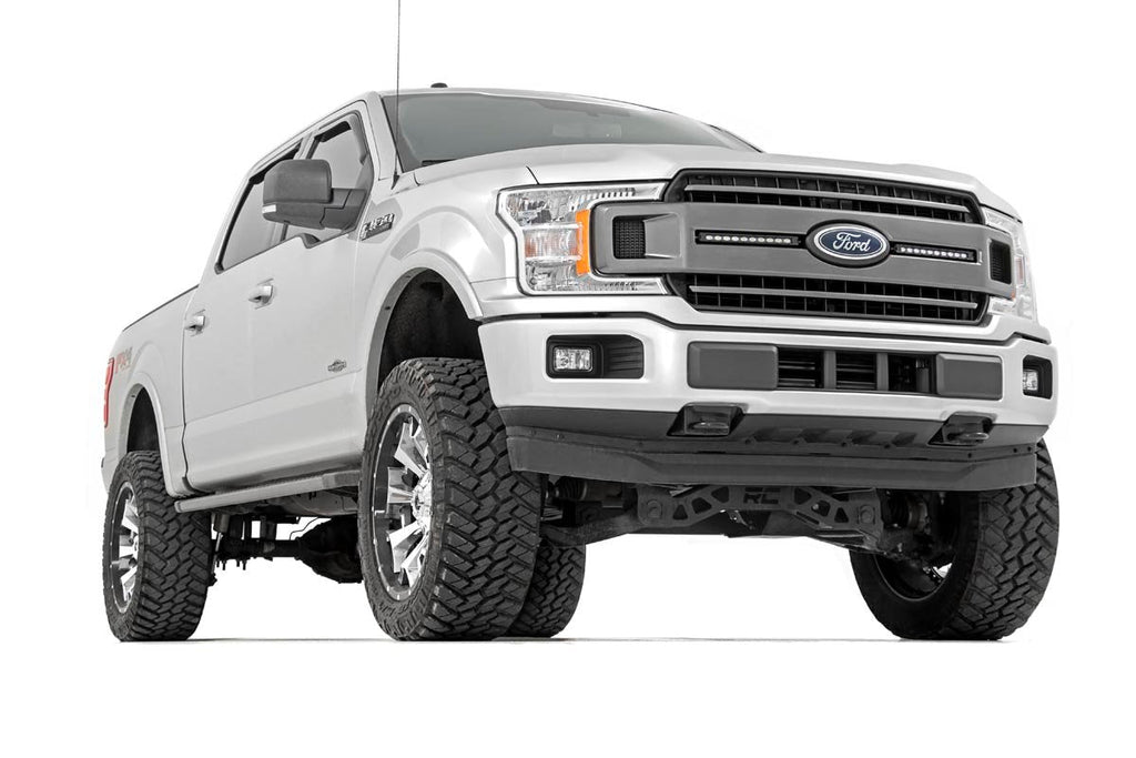 Rough Country LED Light Kit Grille Mount 10 Black Slimline Pair Ford F-150 (18-20)