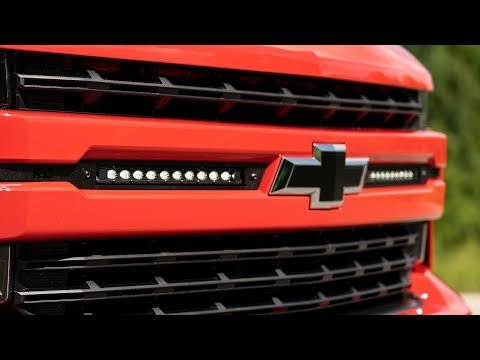 Rough Country LED Light Kit Grille Mount 10 Chrome Slimline Pair Chevy Silverado 1500 (19-22)