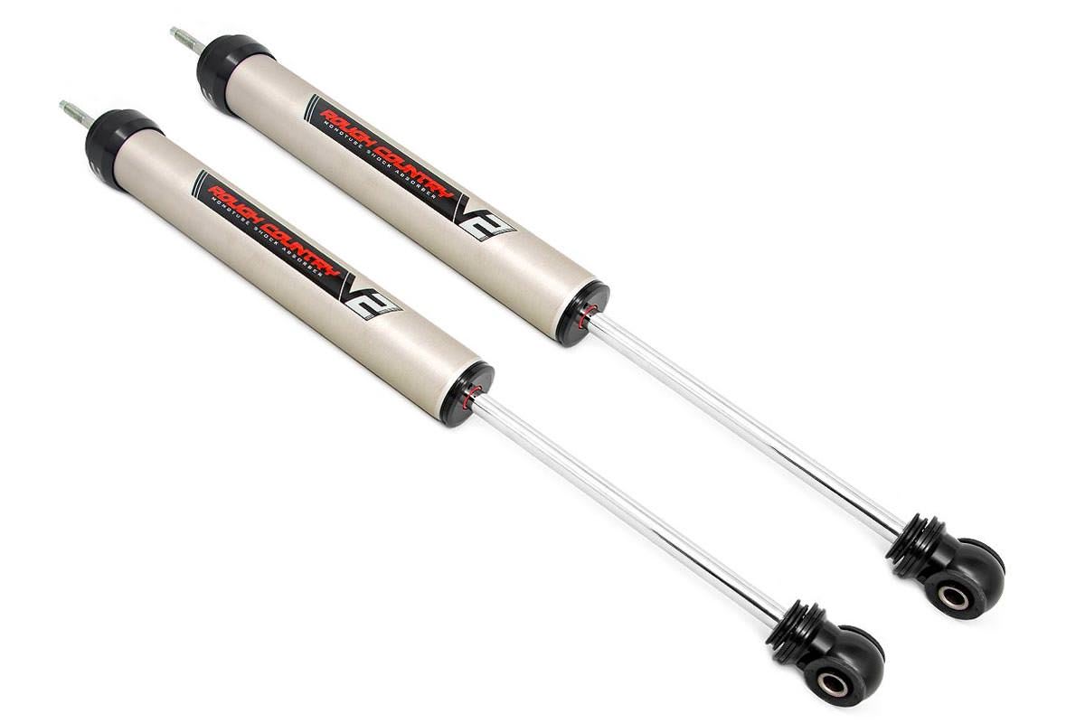 Rough Country Jeep Wrangler JK 07-18 V2 Front Shocks Pair 0.5-2.5 Inch Rough Country Black 2WD 4WD Anodized760784_A
